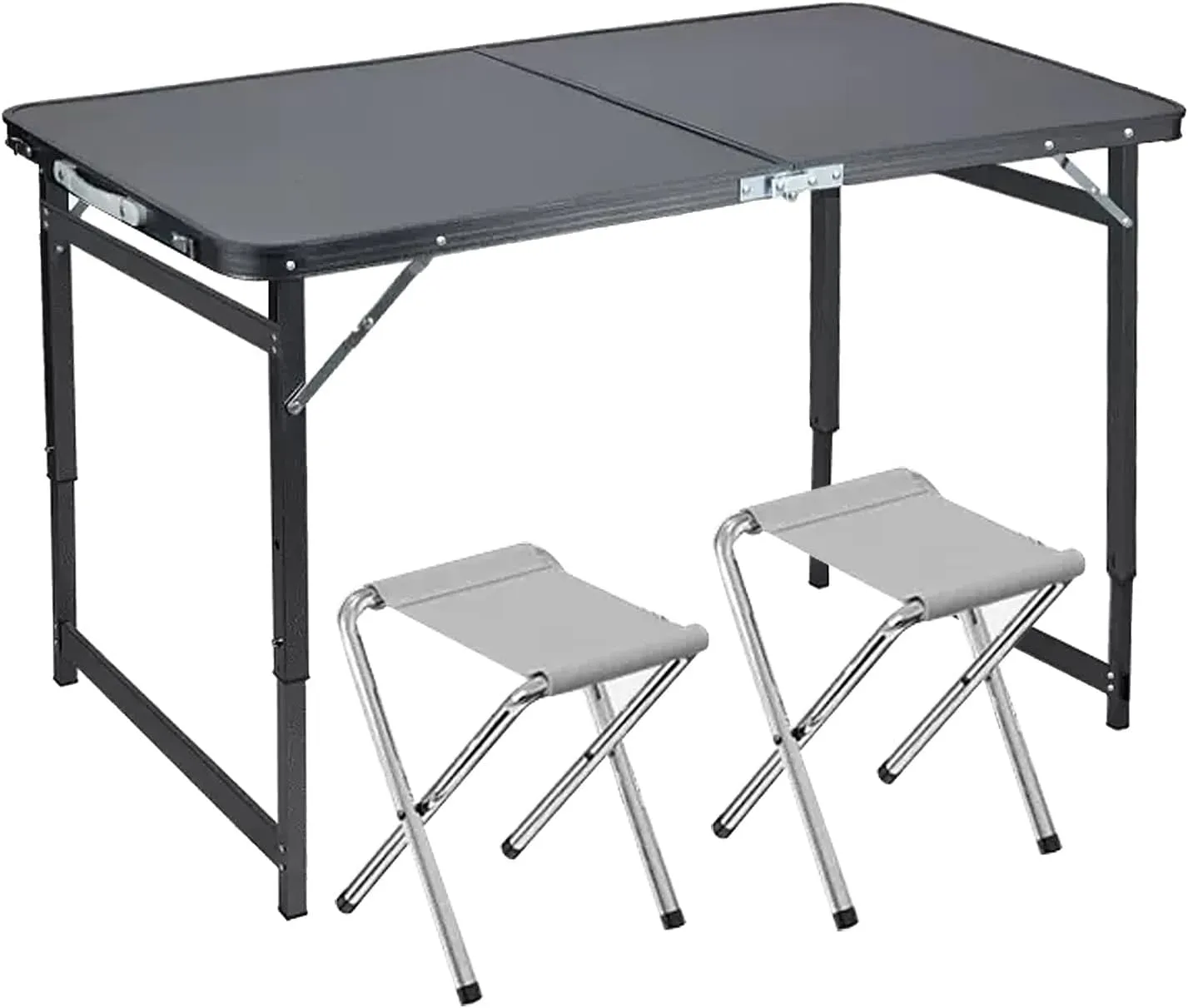 Camp Tables Portable Foldable, Aluminum Dining Table, Adjustable Height, Foldable Table and Chairs for Camping, Picnic, BBQ (Color : B)
