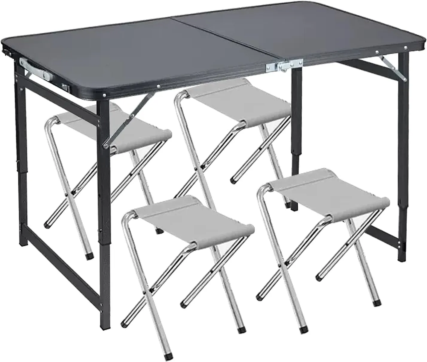 Camp Tables Portable Foldable, Aluminum Dining Table, Adjustable Height, Foldable Table and Chairs for Camping, Picnic, BBQ (Color : C)