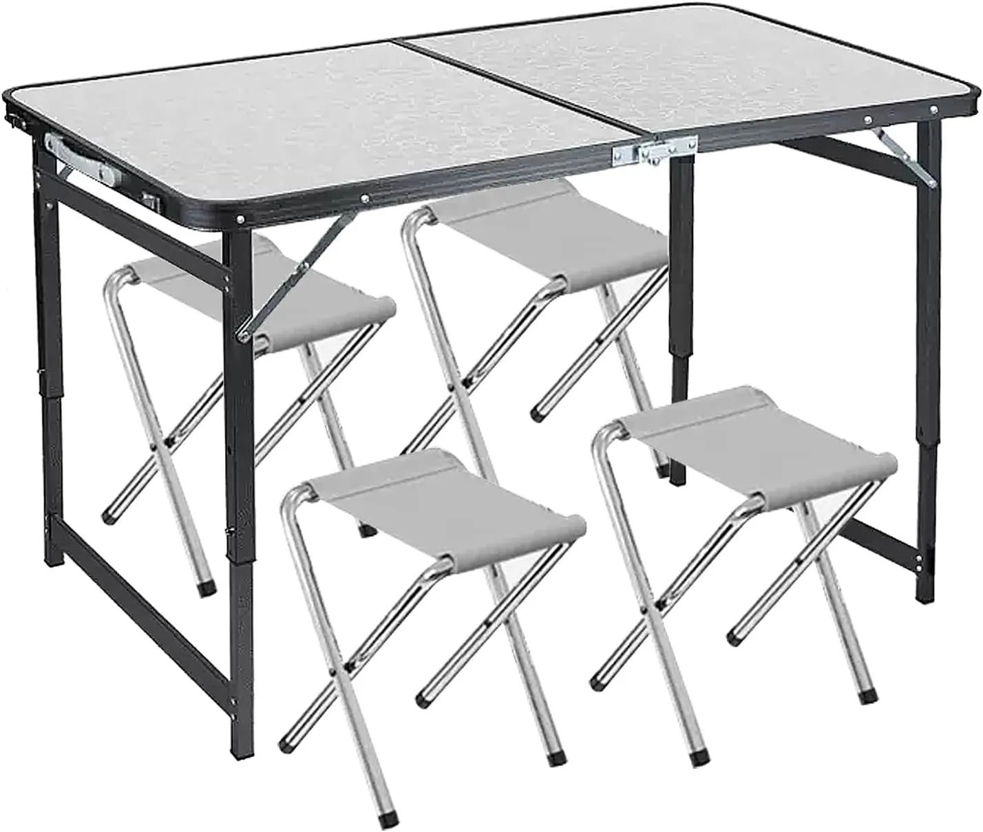 Camp Tables Portable Foldable, Aluminum Dining Table, Adjustable Height, Foldable Table and Chairs for Camping, Picnic, BBQ (Color : F)