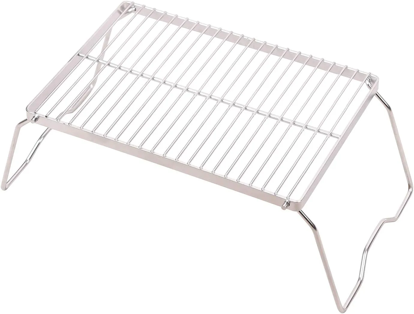 Campfire Grill 304 Stainless Steel Grate, Folding Camping Grill Heavy Duty with Carrying Bag, Large
