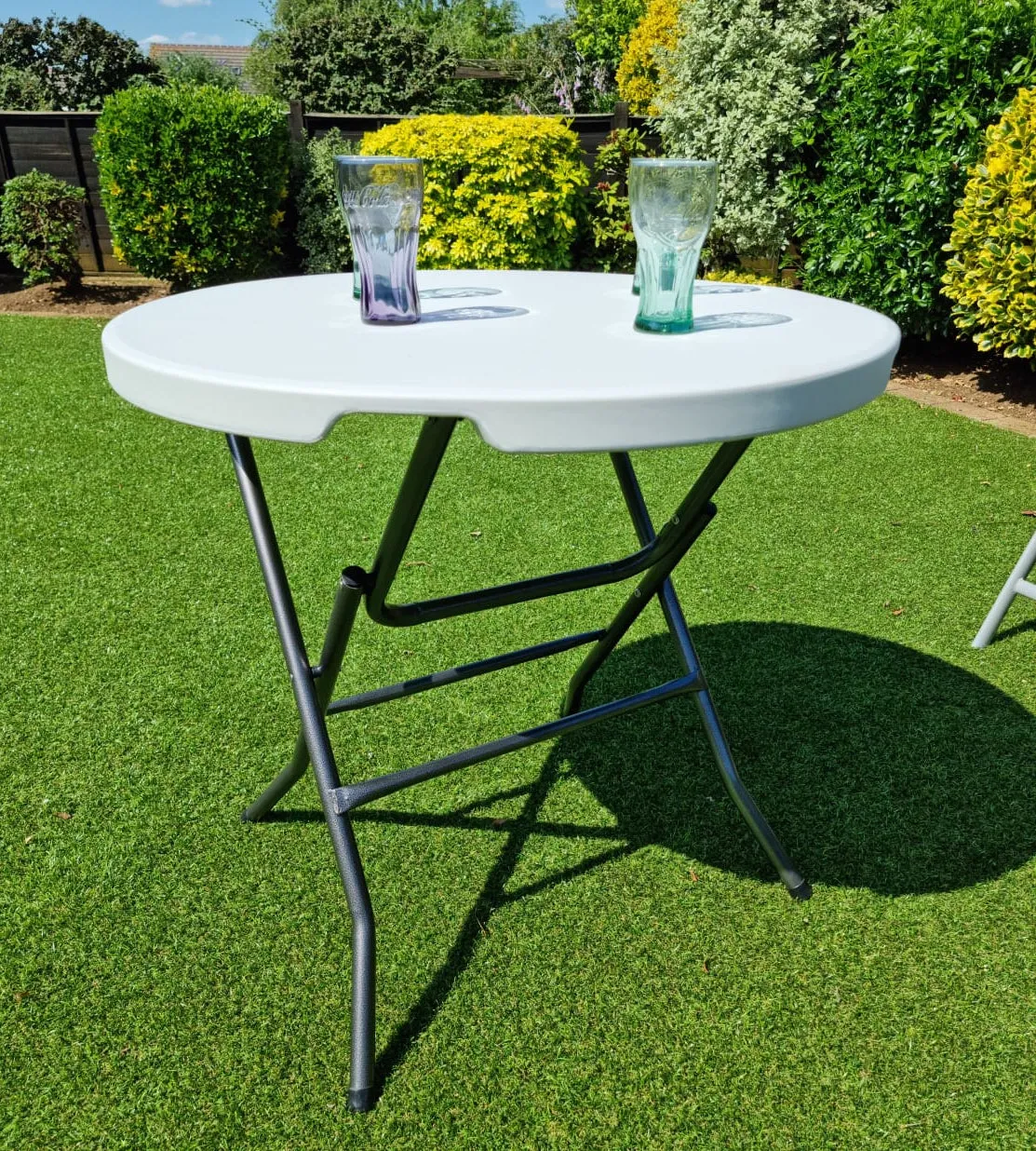 Camping, Caravan Table, 32 Inch Round, Picnic, BBQ, 32" Folding Outdoor Garden