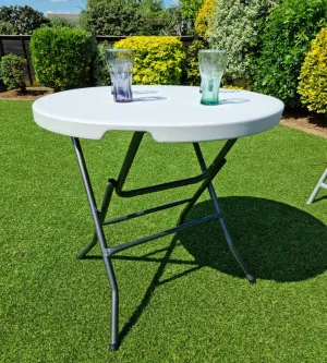Camping, Caravan Table, 32 Inch Round, Picnic, BBQ, 32" Folding Outdoor Garden