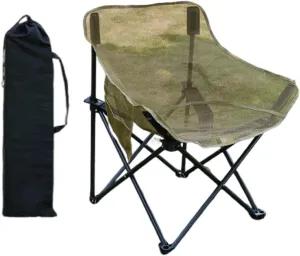 Camping Chair Folding Chair Portable Practical for Adults with Storage Bag for Backyard Barbecue Sporting Events Lawn Travel, Khaki