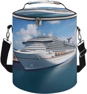 Camping Cooler Bag, Cruise Ships Print Portable Ice Pack Outdoor Cooler Bag Picnic Cooler Bag Foldable Cooler Bag, style