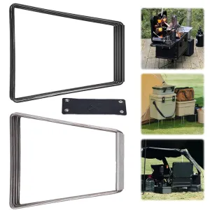Camping Foldable Metal Stand Carbon Steel Organizer Box Folding Stand Outdoor Storage Boxes Shelves for Picnic Fishing