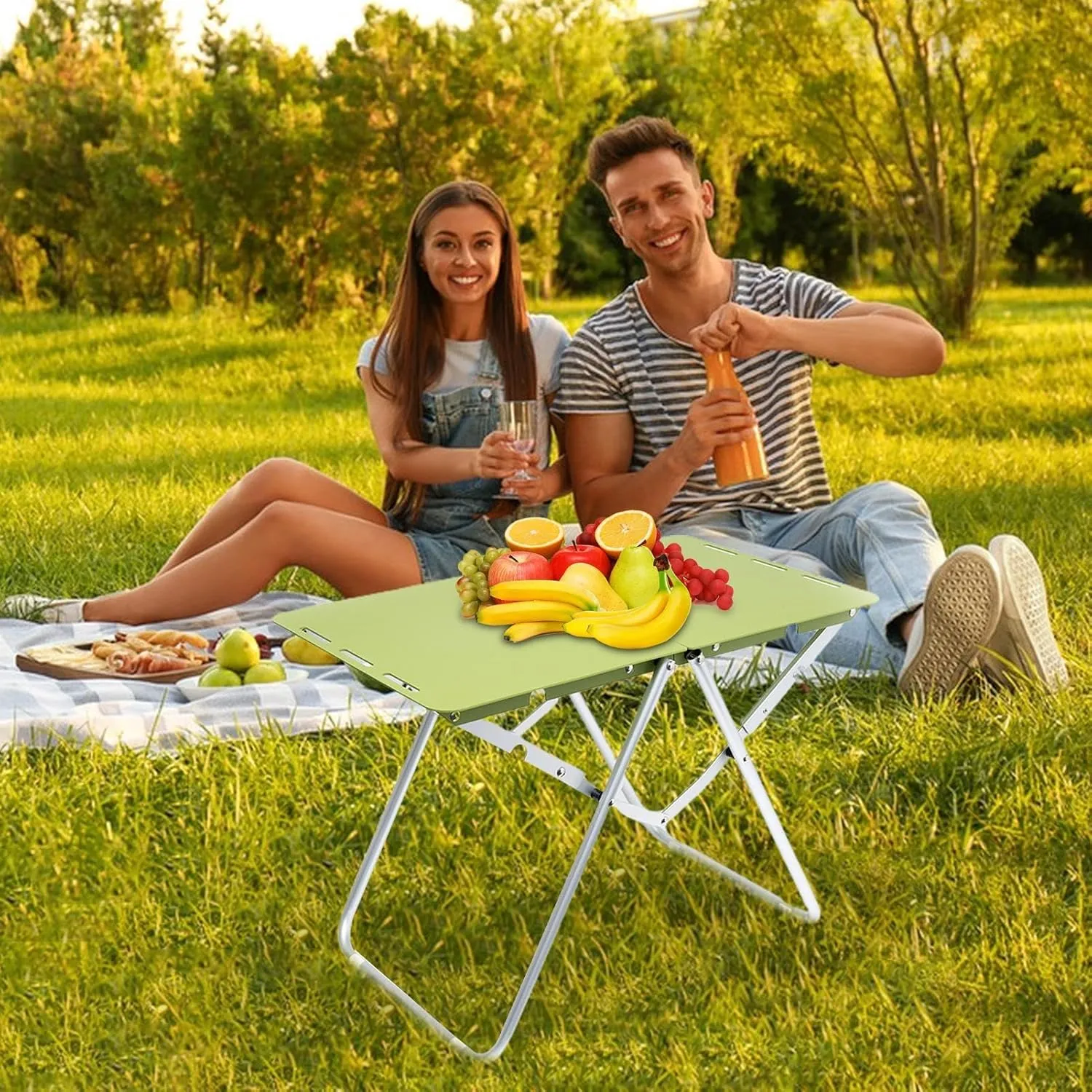 Camping Folding Table - Aluminum Foldable Metal Table, Portable Grill Table | Barbecue Picnic Table, Metal Outdoor Table, Aluminum Outdoor Table for Barbecue, Picnic, Camping, and Beach