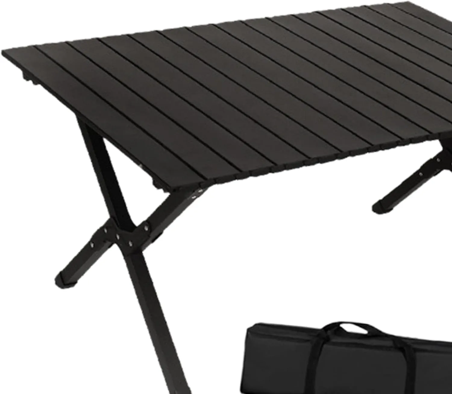 Camping Folding Table Foldable Picnic Table Quick Installation, Furniture Portable Outdoor Desk for Hiking Garden Beach, Black