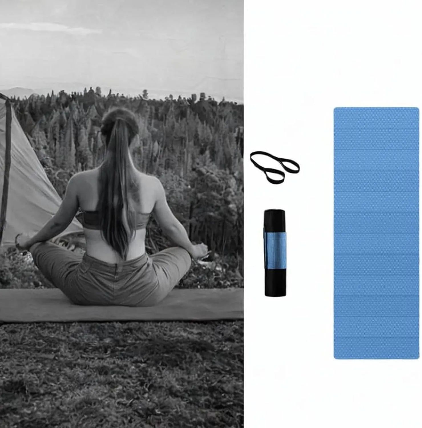 Camping Mat Mat with Carry Bag Versatile Foldable Sleeping Pad Picnic Pad for Traveling Outdoor Fitness Fishing Pilates
