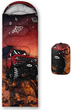 Camping Sleeping Bag for Kids and Adults - Lightweight & Warm 3-4 Season Waterproof Sleeping Bag for Camping, Hiking, and Sleepovers. Perfect for Boys, Girls, and Young Adults