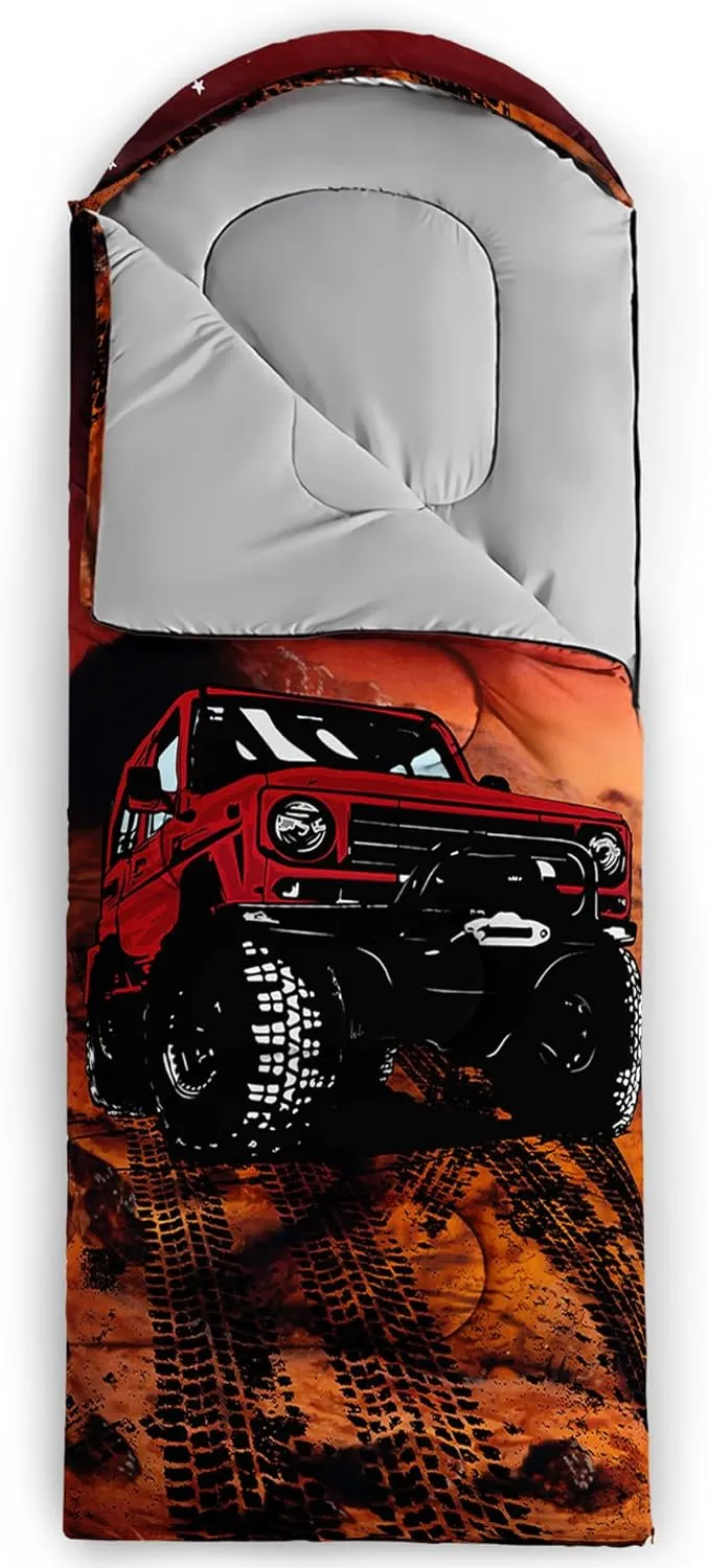 Camping Sleeping Bag for Kids and Adults - Lightweight & Warm 3-4 Season Waterproof Sleeping Bag for Camping, Hiking, and Sleepovers. Perfect for Boys, Girls, and Young Adults