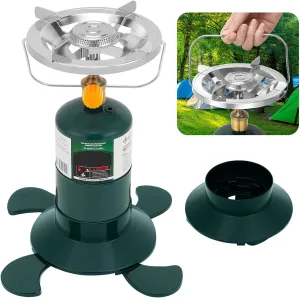 Camping Stove Propane, Portable Backpacking Cooker with Single Burner, Adjustable Flame, Foldable Base, Camp Stove Kit for Outdoor Cooking, Hiking, Emergency Essential (Fuel not Included)
