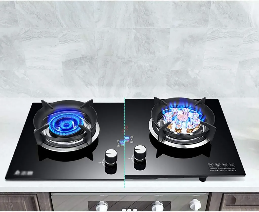 Camping StoveGas hob Cooker Kitchen Hob 2 Burners Drop-in Propane/Natural Gas Cooker Gas Stove LPG/NG Dual Fuel Cooker Easy to Clean [Energy Class A] (Color : C Size : NG) (D LPG)