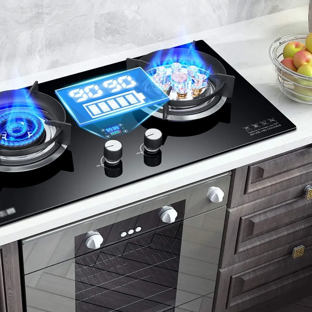 Camping StoveGas hob Cooker Kitchen Hob 2 Burners Drop-in Propane/Natural Gas Cooker Gas Stove LPG/NG Dual Fuel Cooker Easy to Clean [Energy Class A] (Color : C Size : NG) (D LPG)