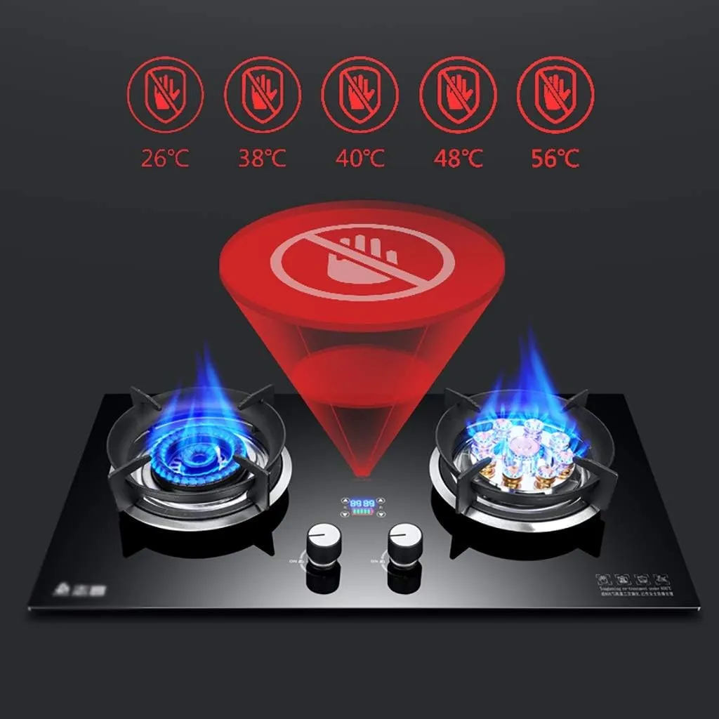 Camping StoveGas hob Cooker Kitchen Hob 2 Burners Drop-in Propane/Natural Gas Cooker Gas Stove LPG/NG Dual Fuel Cooker Easy to Clean [Energy Class A] (Color : C Size : NG) (D LPG)