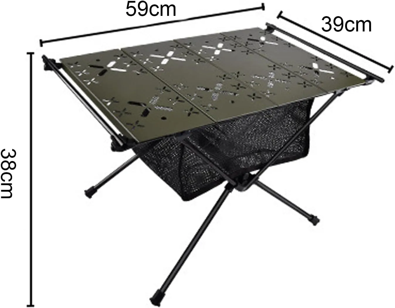 Camping Table, Aluminum Alloy Folding Table Barbecue Camping Table High Stability 20kg Load Capacity Multifunction Ultralight Portable Picnic BBQ Table Black A