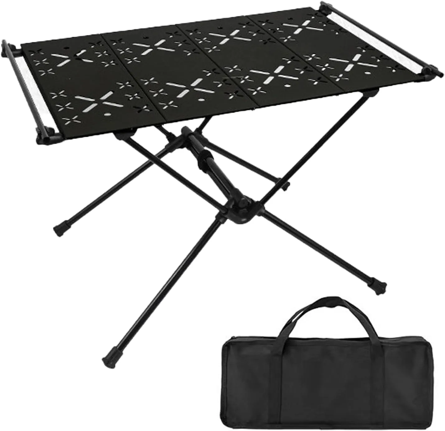 Camping Table, Aluminum Alloy Folding Table Barbecue Camping Table High Stability 20kg Load Capacity Multifunction Ultralight Portable Picnic BBQ Table Black A