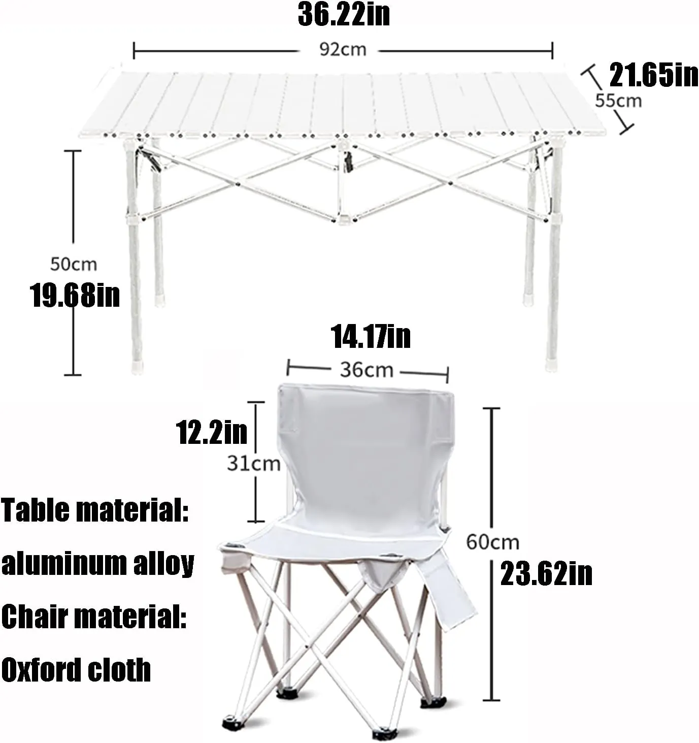Camping Table Chairs Portable Outdoor Folding Table and Chair Set, Ultra-Light and Durable Aluminum Alloy Picnic Table, Suitable for Car Travel Beach Fishing (Color : Package 3)