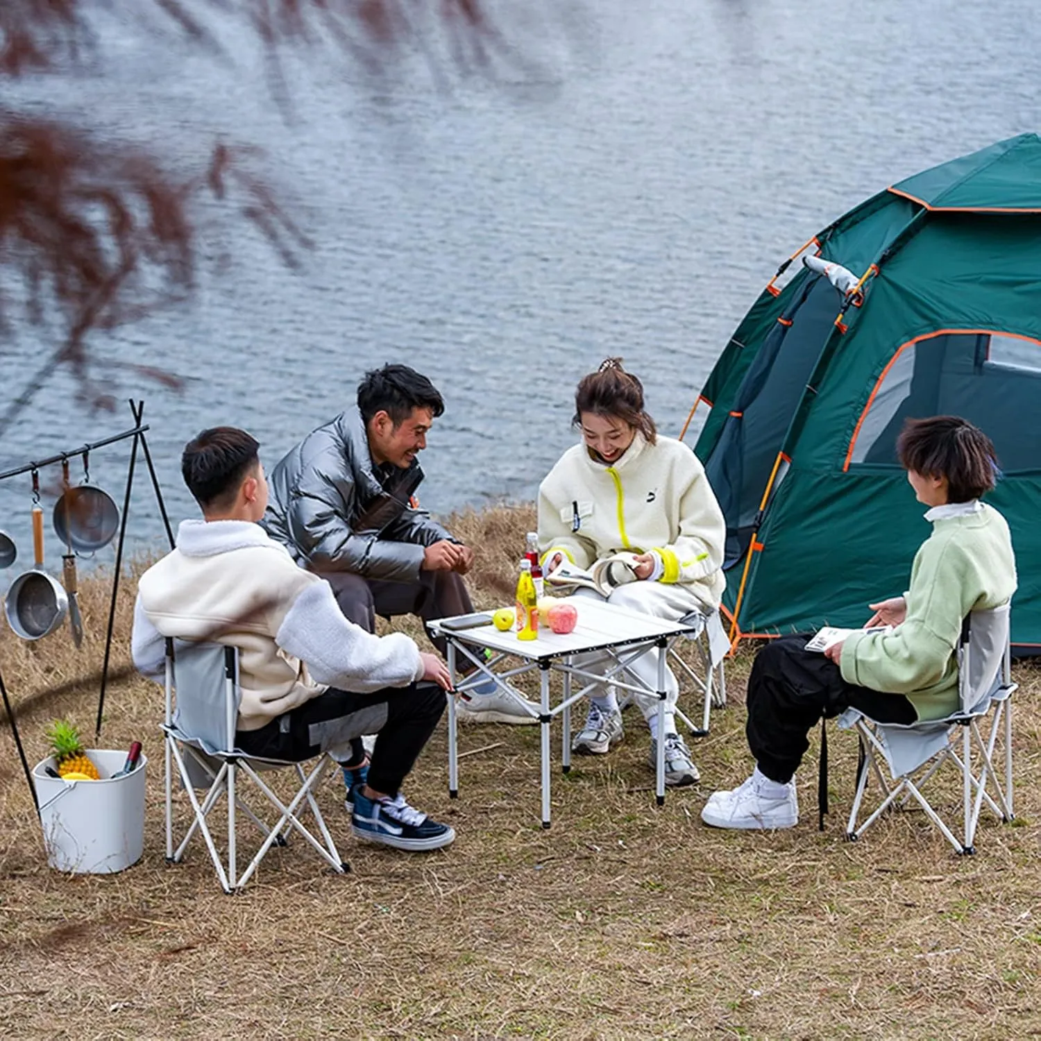 Camping Table Chairs Portable Outdoor Folding Table and Chair Set, Ultra-Light and Durable Aluminum Alloy Picnic Table, Suitable for Car Travel Beach Fishing (Color : Package 3)