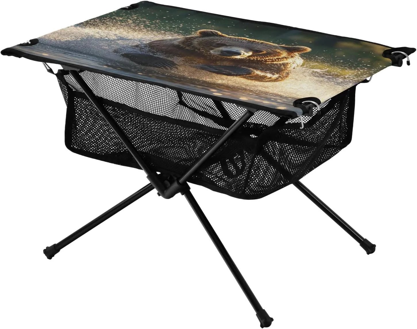 Camping Table Lightweight Portable Folding Table with Mesh Storage Net Bear Water Ideal for Camping Hiking Beach Picnic Travel Backyard
