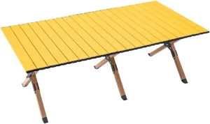 Camping Table Rectangular Carrying Bag Height Adjustable Portable Table Outdoor, Camping, Picnic, Beach, Aluminum Picnic Roll Up Table for 4-6 People (Color : /Pink) (/Yellow)