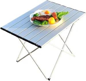 Camping TableLightweight Portable Aluminum Folding Camping Table Ideal for Family Parties Picnics and BBQs Compact and Easy to Carry Durable and Sturdy Outdoor Dining Desk