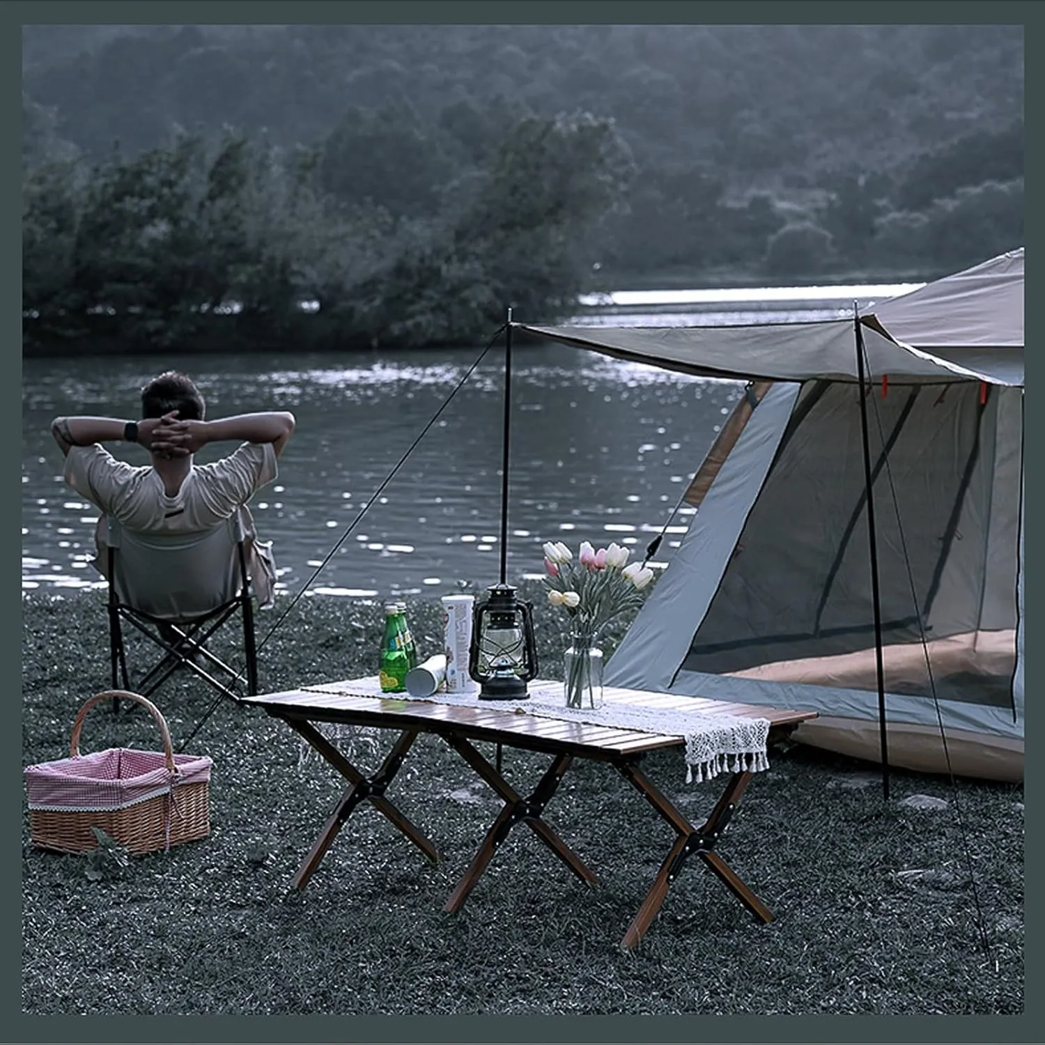 Camping Tables, Outdoor Folding Table, Aluminum Roll-up Camp Table with Carry Bag for Outdoor, Camping, Beach, Backyard, BBQ, Party, Patio, Picnic (Color : C)