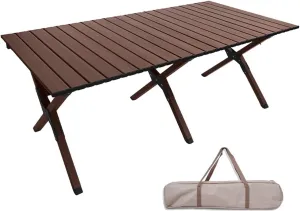 Camping Tables, Outdoor Folding Table, Aluminum Roll-up Camp Table with Carry Bag for Outdoor, Camping, Beach, Backyard, BBQ, Party, Patio, Picnic (Color : C)