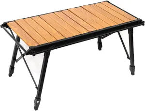 Camping Tables That Fold up Lightweight Made of Aluminum Alloy with Adjustable Legs for Outdoor, Sturdy, Stable(Natural)