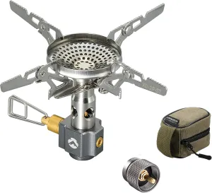CAMPINGMOON Propane Gas Stove Canister Top Camping Backpacking with 4 Pot Support for 1Lb Propane Tank or EN417 Lindal Valve Z22/XD-2-NE