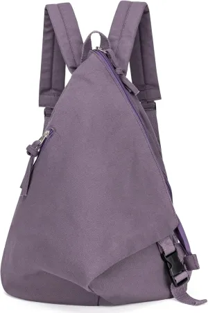 Canvas Backpack for Women Travel Backpack for Men Vintage Bookbag Style for Casual Daypack Backpacks (Purple-C)