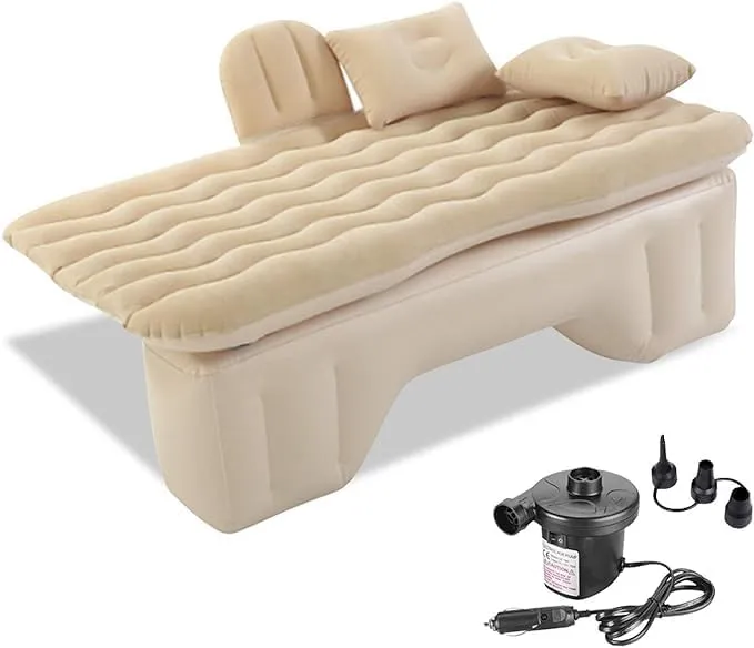 Car Air Mattress Back Seat for Cadillac Escalade ESV,Double Side Flocking Car Bed Portable Air Mattress Car Sleeping Mattress Car Accessories Cars Camping Bed,Off White