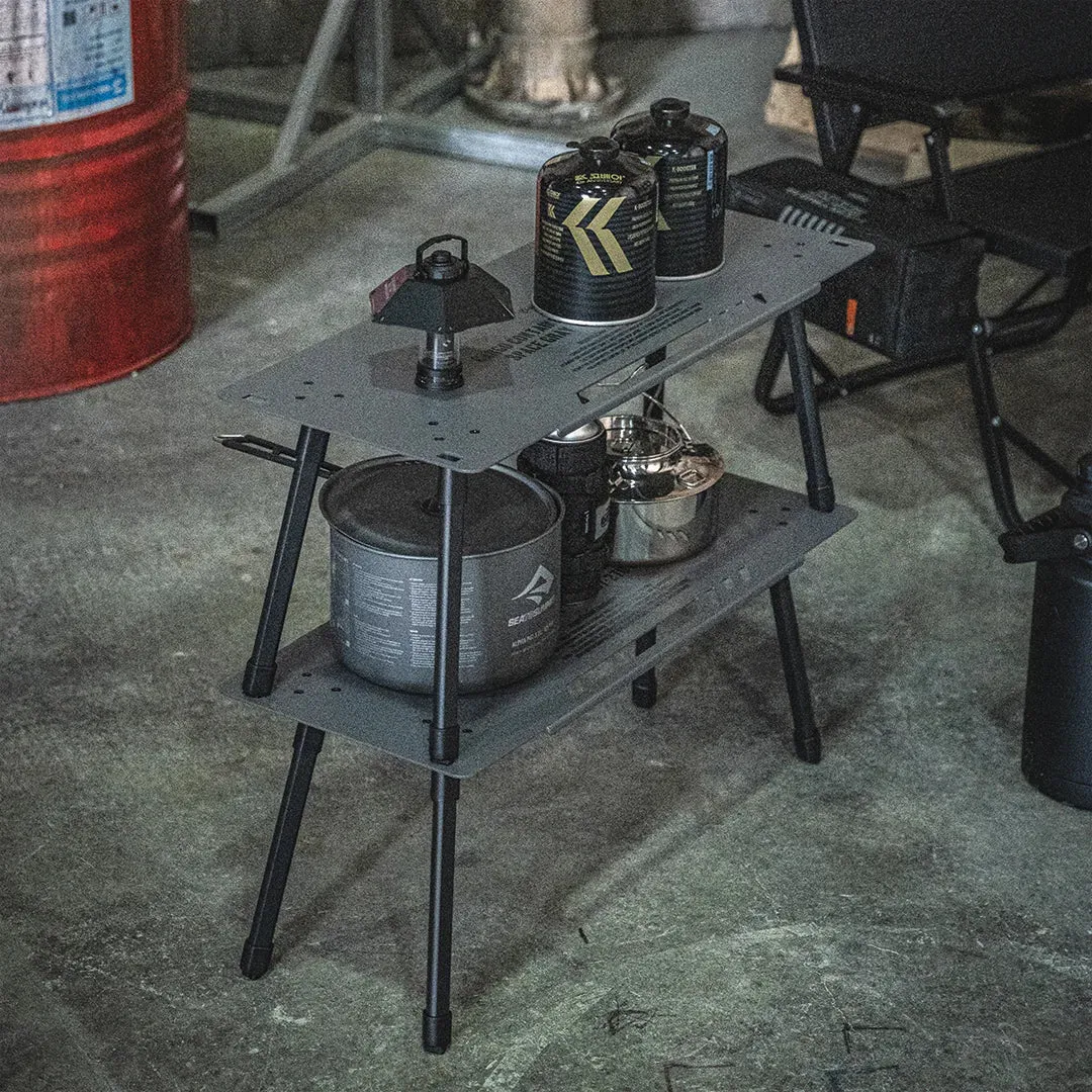 Cargo Container Master Shelf Camping Table 2 Pieces - Gray