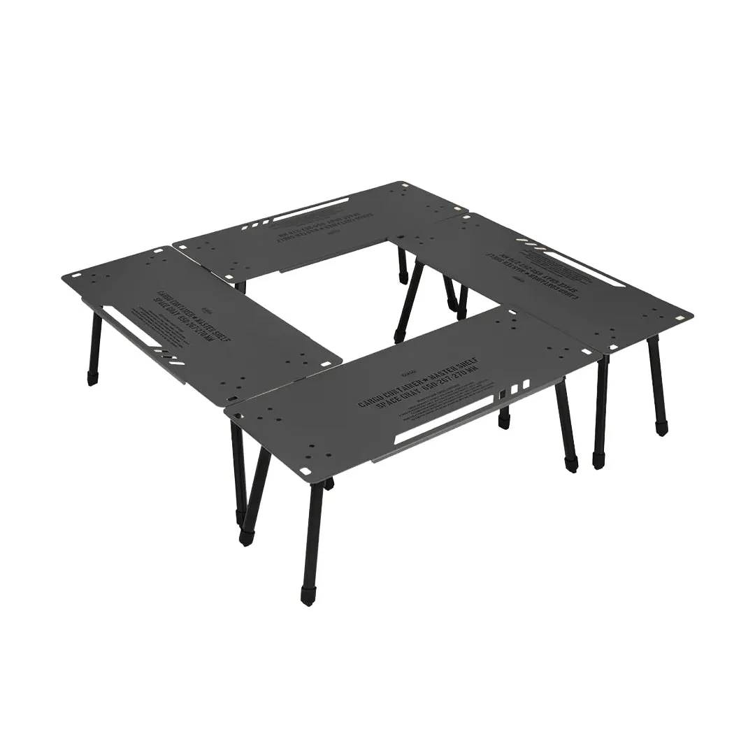 Cargo Container Master Shelf Camping Table 2 Pieces - Gray