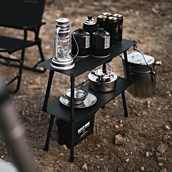 Cargo Container Master Shelf Camping Table 2 Pieces - Gray