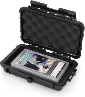 CASEMATIX Graded Card Storage Box Sports Trading Card Case Compatible With up 3 BGS 5 PSA Card Graded Sports Card Slabs - Airtight, Waterproof with Moisture and Dust Protection
