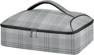 Casserole Carrier Grey Glen Plaid Casserole Cookware Insulated Casserole Dish Carrier Bag Pizza Holder Tote for Hot or Cold Food Travel Potluck Party Picnic