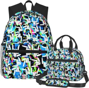 Casual Travel Daypacks Backpack With Lunch Box Sets Adjustable Shoulder Straps, Black2
