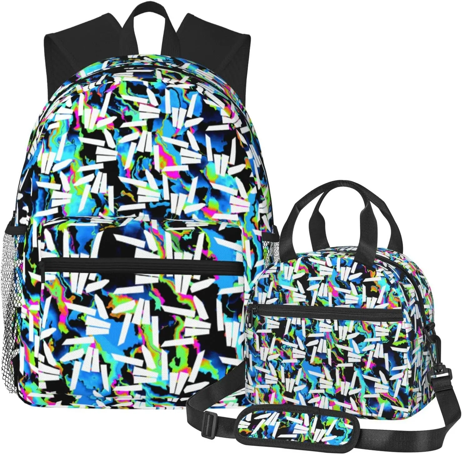 Casual Travel Daypacks Backpack With Lunch Box Sets Adjustable Shoulder Straps, Black2