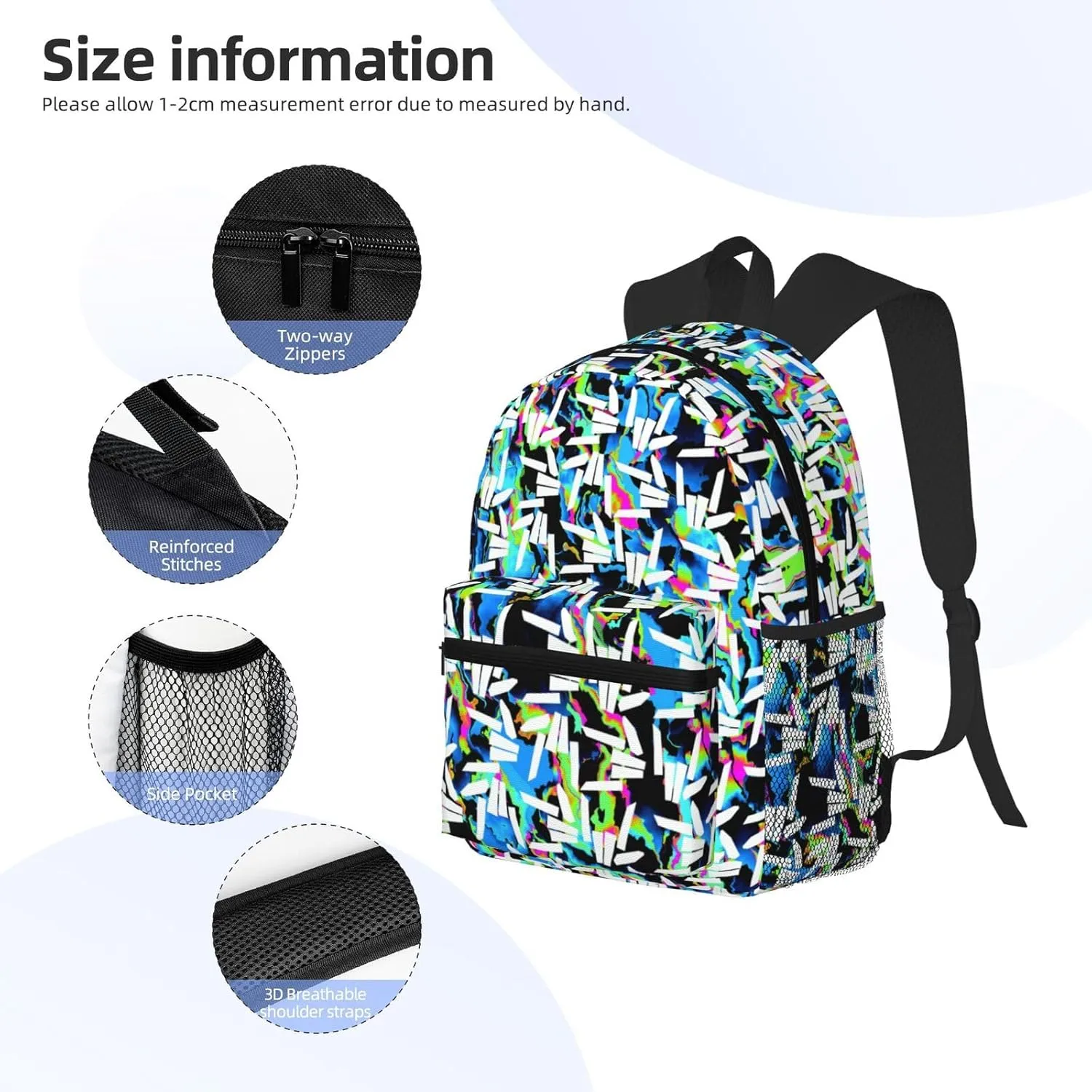 Casual Travel Daypacks Backpack With Lunch Box Sets Adjustable Shoulder Straps, Black2