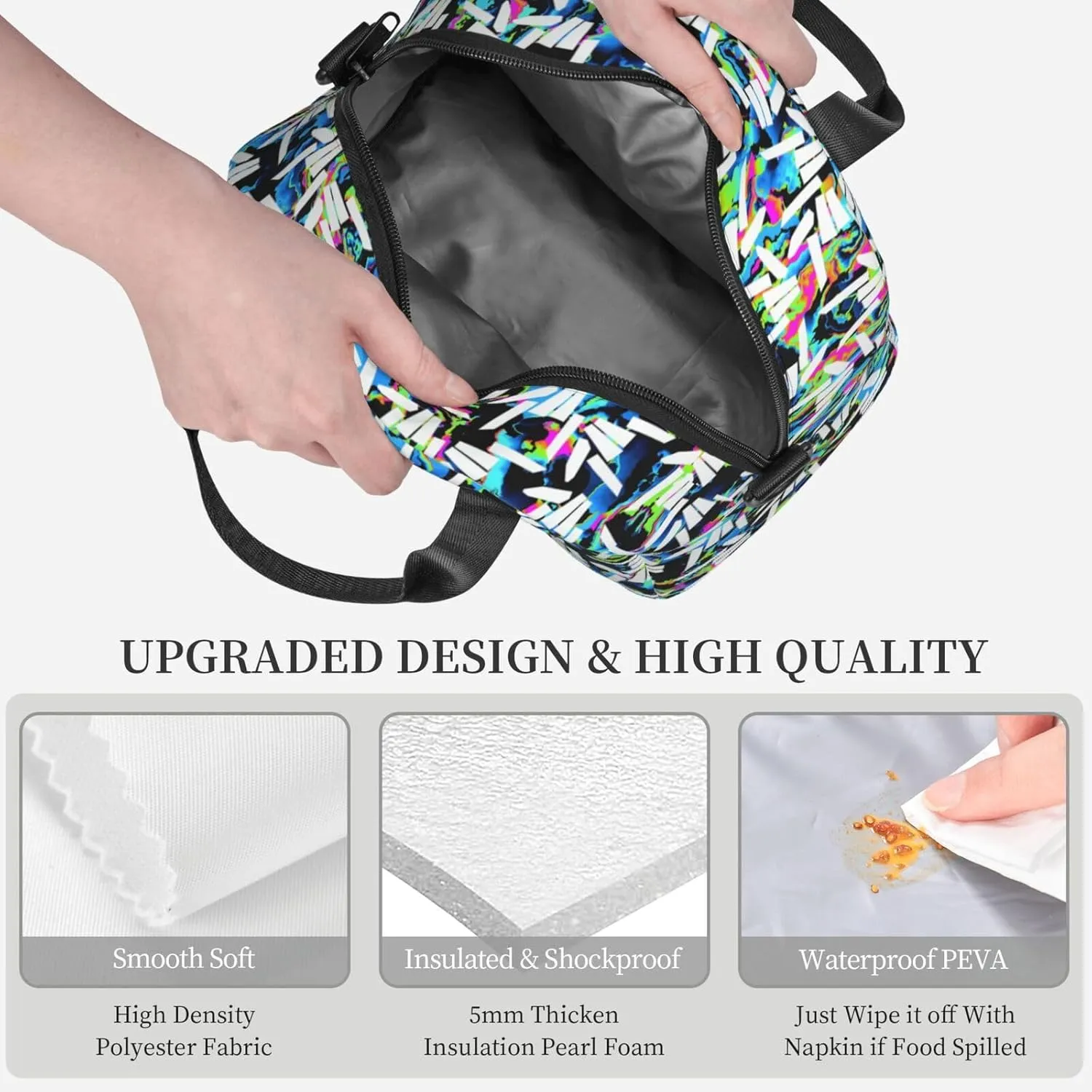 Casual Travel Daypacks Backpack With Lunch Box Sets Adjustable Shoulder Straps, Black2