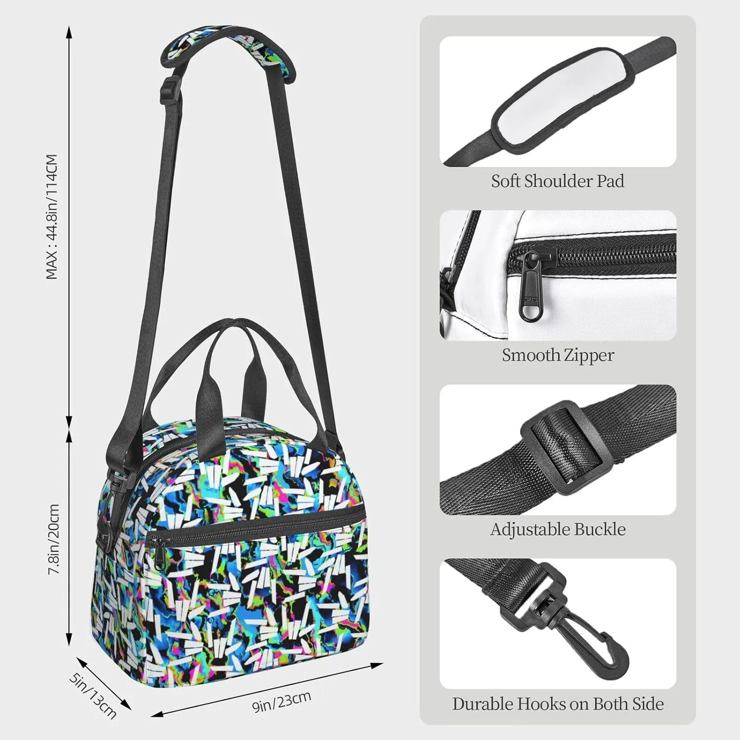 Casual Travel Daypacks Backpack With Lunch Box Sets Adjustable Shoulder Straps, Black2