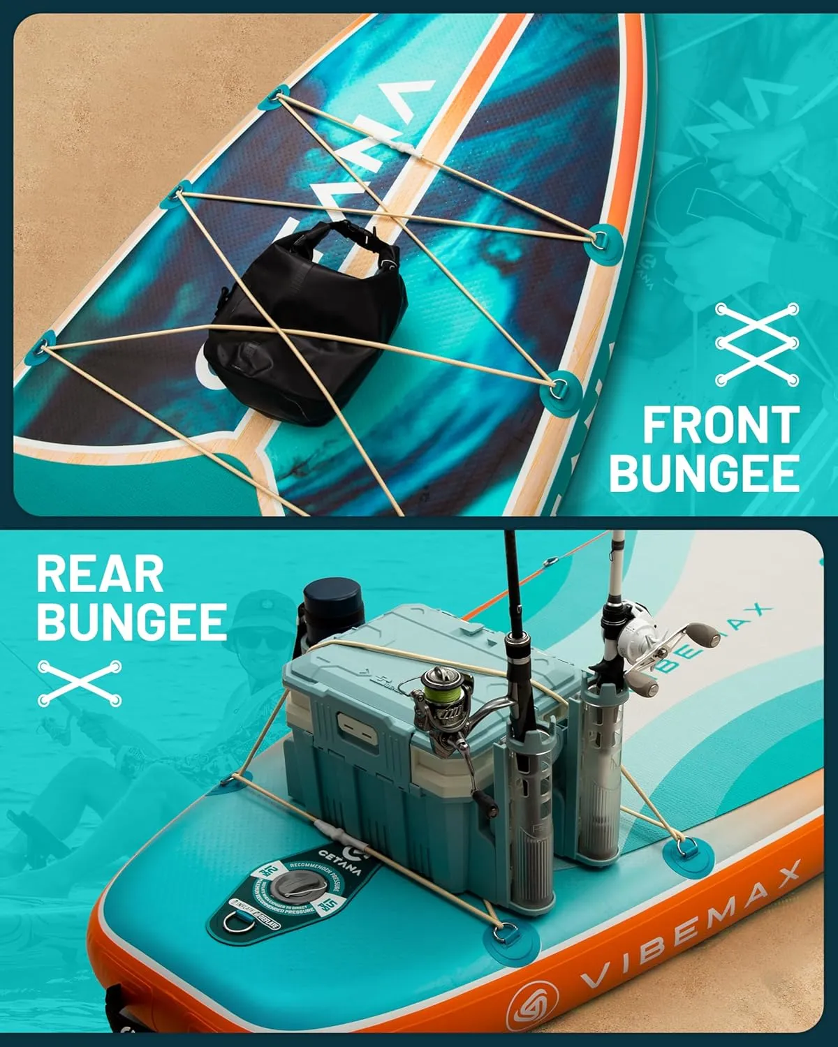 CETANA 11'6×35" Extra Wide Inflatable Paddle Board,Stand Up Paddle Board for Beginner,450lb Capacity SUP for Family with Safety Leash, Waterproof Bag,3 Removable Fins,Dual-action Pump& Floating Paddle