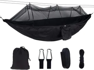 C/H Outdoor Camping Hammocks with Mosquito Net 1-2 Person Portable Travel Camping Fabric Hanging Swing Hammocks Bed for Garden Beach Travel Hiking Backpacking