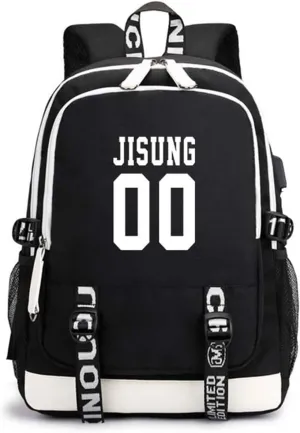 CHAIRAY Skz Canvas Backpack with USB Charging Port Hyunjin Jisung Felix Bangchan and Seungmin Knapsack