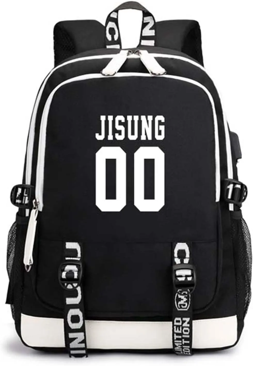 CHAIRAY Skz Canvas Backpack with USB Charging Port Hyunjin Jisung Felix Bangchan and Seungmin Knapsack