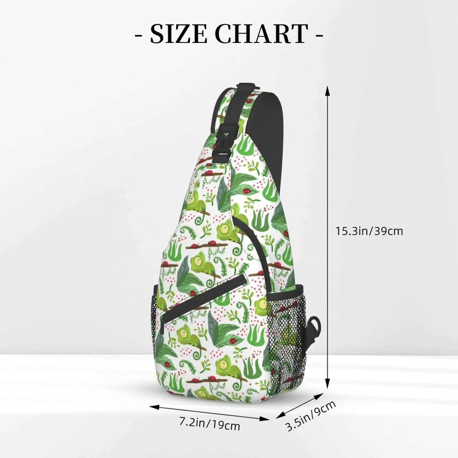 Chameleon Shoulder Bag Lizard Sling Backpack Daypack Casual Backpack Hiking Bag Cute Backpack Bag