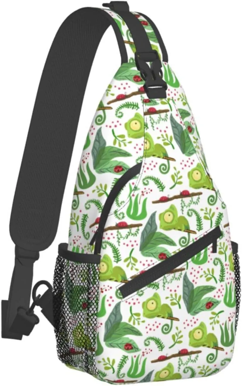Chameleon Shoulder Bag Lizard Sling Backpack Daypack Casual Backpack Hiking Bag Cute Backpack Bag