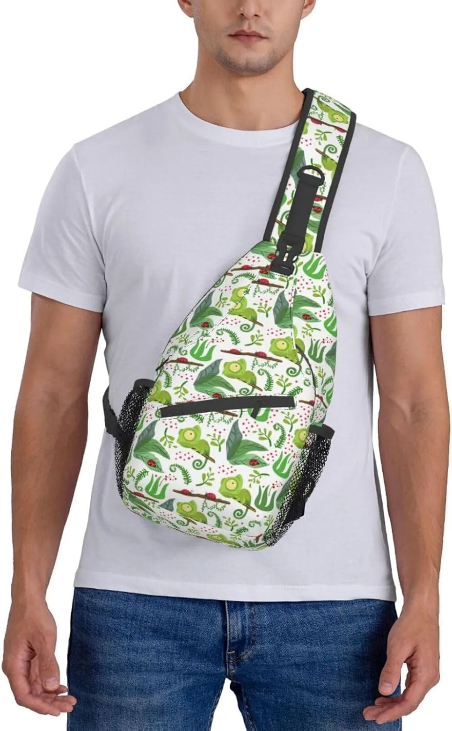 Chameleon Shoulder Bag Lizard Sling Backpack Daypack Casual Backpack Hiking Bag Cute Backpack Bag