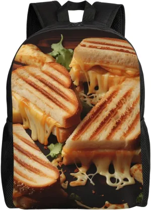 Cheese Sandwiches Cute Backpack Waterproof Lightweight Laptop Backpack Shoulder Bag Casual Daypack For Women Men