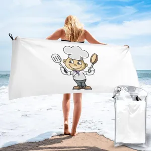 Chef with Spatula and Frying Pan Bath Towels 31.5"x63" Inch Super Soft Quick Dry Bath Towel Travel Camp Out Gym Bathroom Bath Towels Beach Towels